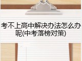 考不上高中解决办法怎么办呢(中考落榜对策)