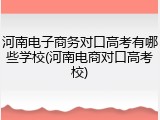 河南电子商务对口高考有哪些学校(河南电商对口高考校)