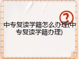 中专复读学籍怎么办理(中专复读学籍办理)