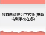 哪有电商培训学校啊(电商培训学校在哪)