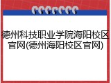 德州科技职业学院海阳校区官网(德州海阳校区官网)