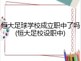 恒大足球学校成立职中了吗(恒大足校设职中)