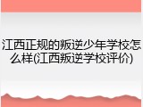 江西正规的叛逆少年学校怎么样(江西叛逆学校评价)