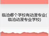 临沧哪个学校有动漫专业(临沧动漫专业学校)