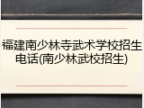 福建南少林寺武术学校招生电话(南少林武校招生)