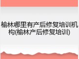 榆林哪里有产后修复培训机构(榆林产后修复培训)