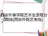 西安外事学院艺术生录取分数线(西安外院艺考线)