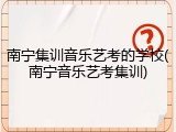 南宁集训音乐艺考的学校(南宁音乐艺考集训)