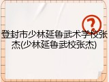 登封市少林延鲁武术学校张杰(少林延鲁武校张杰)