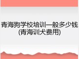 青海狗学校培训一般多少钱(青海训犬费用)