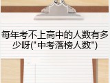每年考不上高中的人数有多少呀("中考落榜人数")