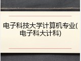 电子科技大学计算机专业(电子科大计科)