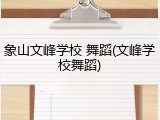 象山文峰学校 舞蹈(文峰学校舞蹈)