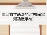 黑河有学动漫的地方吗(黑河动漫学校)