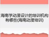 海南学动漫设计的培训机构有哪些(海南动漫培训)