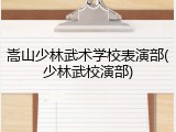 嵩山少林武术学校表演部(少林武校演部)