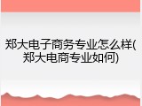 郑大电子商务专业怎么样(郑大电商专业如何)