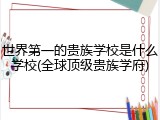 世界第一的贵族学校是什么学校(全球顶级贵族学府)
