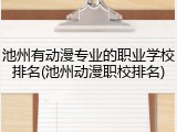 池州有动漫专业的职业学校排名(池州动漫职校排名)