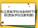私立贵族学校当老师好不好呀(贵族学校任教利弊)