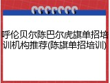 呼伦贝尔陈巴尔虎旗单招培训机构推荐(陈旗单招培训)