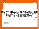 西安外事学院高职录取分数线(西安外事高职分)