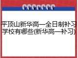 平顶山新华高一全日制补习学校有哪些(新华高一补习)
