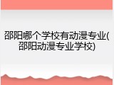 邵阳哪个学校有动漫专业(邵阳动漫专业学校)