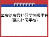 肇庆德庆县补习学校哪里有(德庆补习学校)