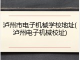 泸州市电子机械学校地址(泸州电子机械校址)