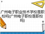 广州电子职业技术学校是职校吗(广州电子职校是职校吗)