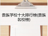 贵族学校十大排行榜(贵族名校榜)