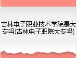 吉林电子职业技术学院是大专吗(吉林电子职院大专吗)