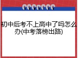 初中后考不上高中了吗怎么办(中考落榜出路)