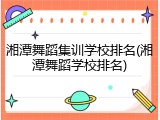湘潭舞蹈集训学校排名(湘潭舞蹈学校排名)