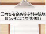 云南省冶金高等专科学院地址(云南冶金专校地址)