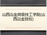 山西冶金高级技工学院(山西冶金技校)