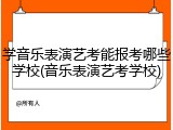 学音乐表演艺考能报考哪些学校(音乐表演艺考学校)