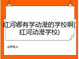红河哪有学动漫的学校啊(红河动漫学校)