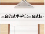 三台的武术学校(三台武校)