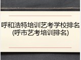呼和浩特培训艺考学校排名(呼市艺考培训排名)