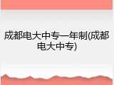 成都电大中专一年制(成都电大中专)