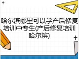 哈尔滨哪里可以学产后修复培训中专生(产后修复培训哈尔滨)