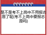是不是考不上高中不用报志愿了呢(考不上高中要报志愿吗)
