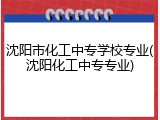 沈阳市化工中专学校专业(沈阳化工中专专业)
