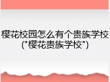 樱花校园怎么有个贵族学校("樱花贵族学校")