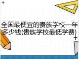 全国最便宜的贵族学校一年多少钱(贵族学校最低学费)