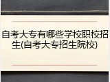 自考大专有哪些学校职校招生(自考大专招生院校)