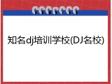 知名dj培训学校(DJ名校)