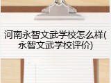 河南永智文武学校怎么样(永智文武学校评价)